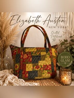 Elizabeth Austen New York Quilted Boho Patchwork Tote Bag